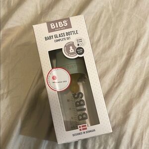 Bibs baby glass bottle 110ml/4oz slow flow nipple 0+months